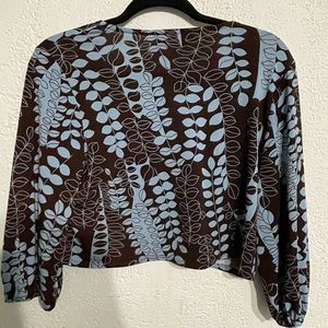 Floral brown/blue blouse